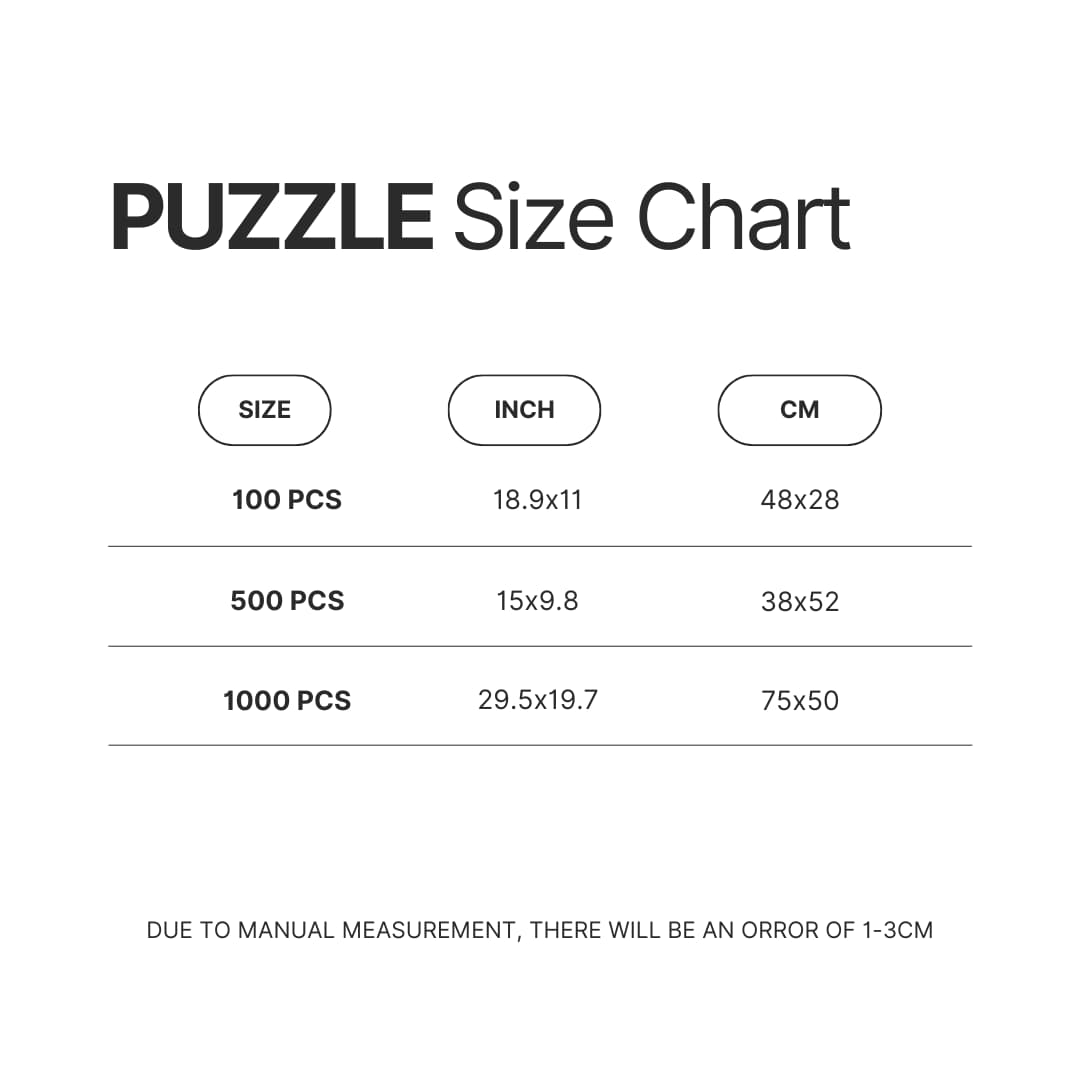 Puzzle Size Chart - Griz Merch